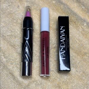 5/$35 NWT 3 piece makeup bundle J lip crayon, S&M lip stain, glitter liquidliner